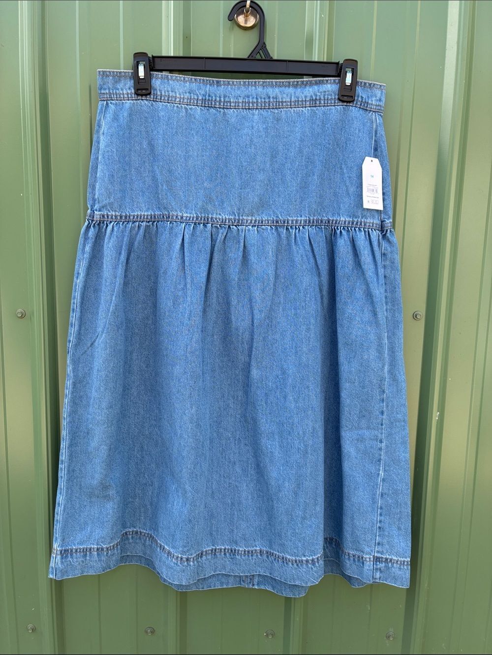 Women's Drapey Denim Midi Skirt Size 14